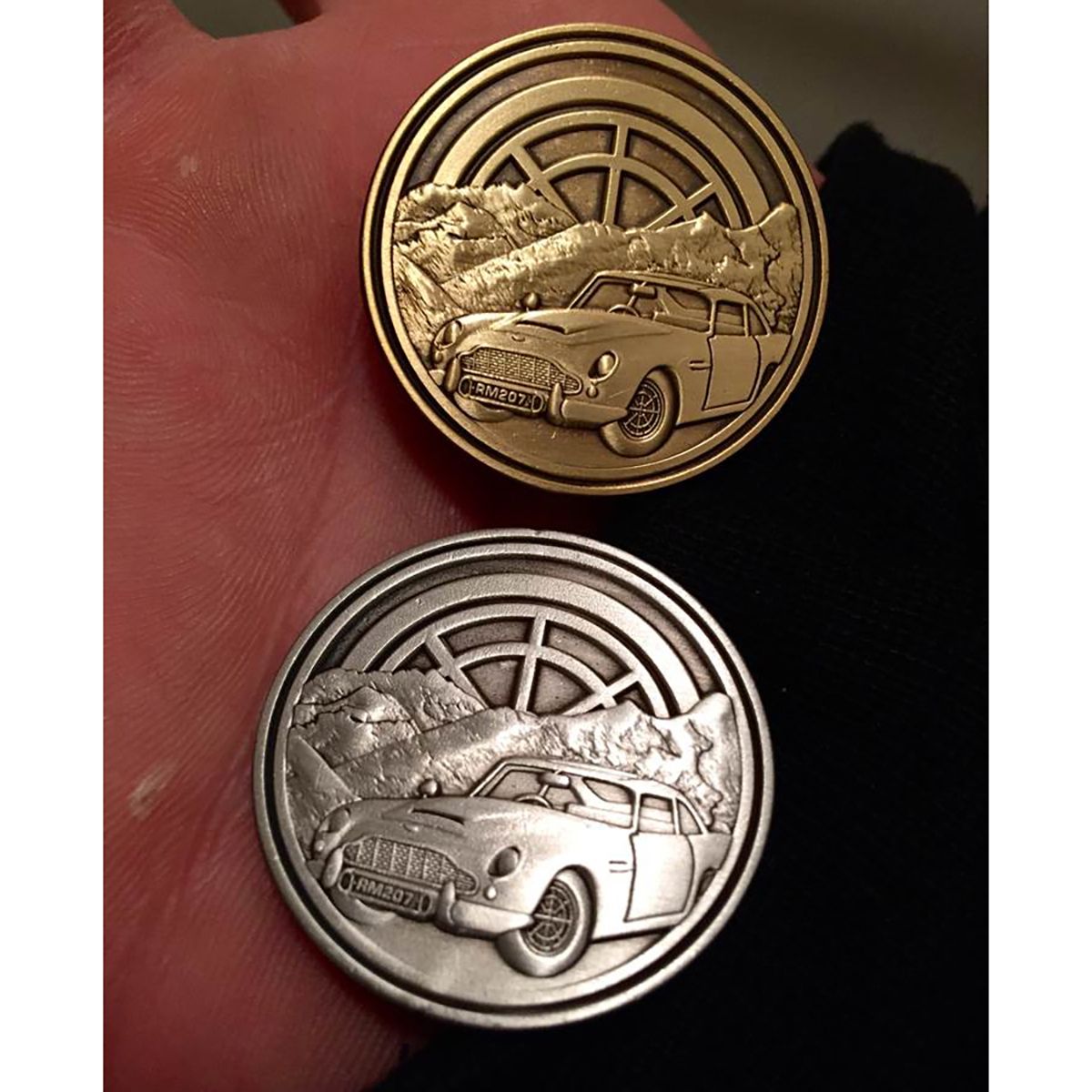 BoomBox Dirty Red Penny Pin Silver