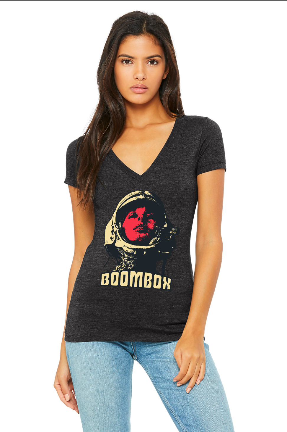 Astronaut Ladies V Neck Tee